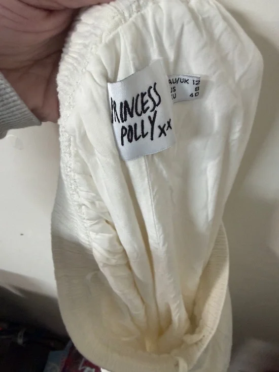 Princess Polly Cream Wide Leg Elastic Waist Pants - Picture 2 of 3